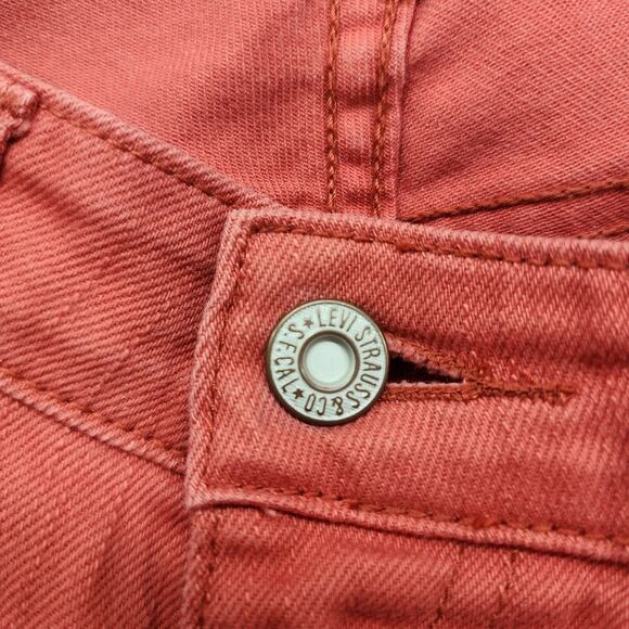 Levi’s Jeans Womens 8 Orange The Original Jean Mid Rise Skinny Stretch Preppy - Picture 2 of 13